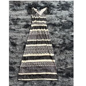 Kardashian‎ Kollection Maxi Dress Lace Trim Sleeveless Black White XS